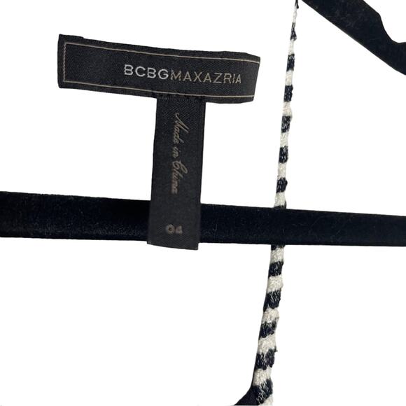 BCBGMAXAZRIA Piper White Black Peplum Mini A- Line Dress Size 4 - Picture 6 of 6